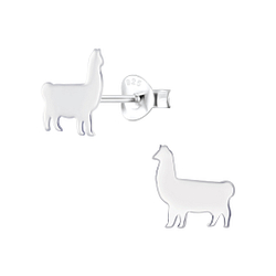 Silver Llama Stud Earrings - 6223