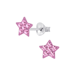 Silver Star Stud Earrings - 6805