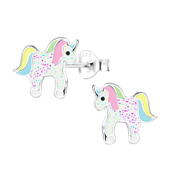 Silver Unicorn Stud Earrings - 5825 Silver Unicorn Stud Earrings - 5825