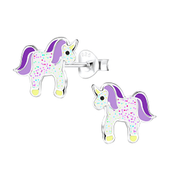 Silver Unicorn Stud Earrings - 7366 Silver Unicorn Stud Earrings - 7366