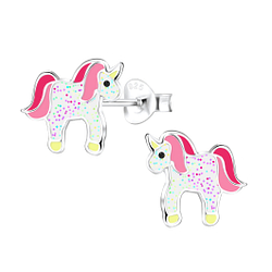 Silver Unicorn Stud Earrings - 7365 Silver Unicorn Stud Earrings - 7365