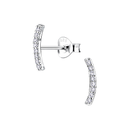 Silver Bar Stud Earrings - 6789