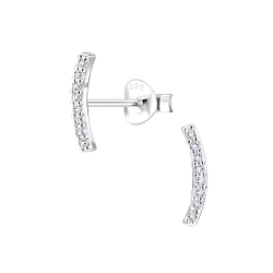 Silver Bar Stud Earrings - 5051