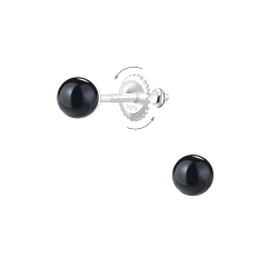 4mm Pearl Silver Screw Back Earrings - 6798