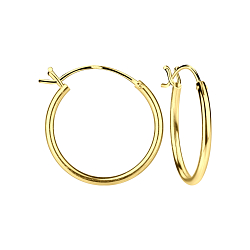 18mm Silver French Lock Hoop Earrings - 6710