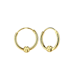 Silver Diamond Cut Ball Hoop Earrings - 6850 Silver Diamond Cut Ball Hoop Earrings - 6850
