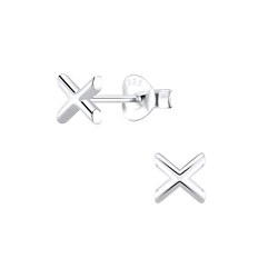 Silver X Stud Earrings - 6950 Silver X Stud Earrings - 6950