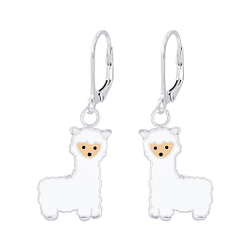 Silver Alpaca Lever Back Earrings - 6947