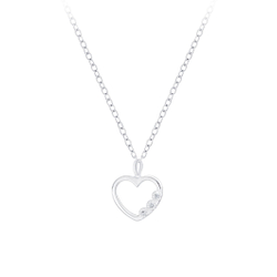 Silver Heart Necklace - 6955