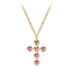 Silver Cross Crystal Necklace - Wholesale - 6919 Silver Cross Crystal Necklace - Wholesale - 6919