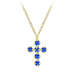 Silver Cross Crystal Necklace - Wholesale - 6919 Silver Cross Crystal Necklace - Wholesale - 6919