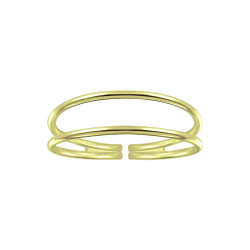 Silver Double Line Ring - 6969