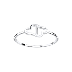 Silver Double Heart Ring - 6953