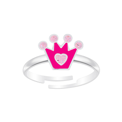 Silver Crown Adjustable Ring - 6991