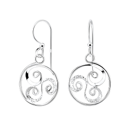 Silver Spiral Earrings - 7087 Silver Spiral Earrings - 7087