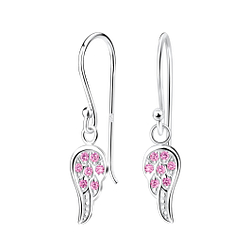 Silver Wing Cubic Zirconia Earrings - Wholesale - 4535 Silver Wing Cubic Zirconia Earrings - Wholesale - 4535