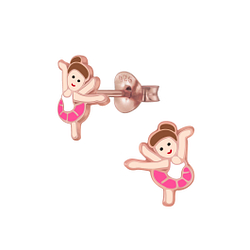 Silver Ballerina Stud Earrings - 7155