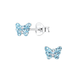 Silver Butterfly Stud Earrings - 7069