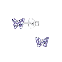 Silver Butterfly Stud Earrings - 7068