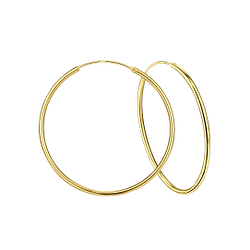 60mm Silver Thick Hoop Earrings - 4890