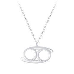 Silver Cancer Zodiac Sign Necklace - 7030