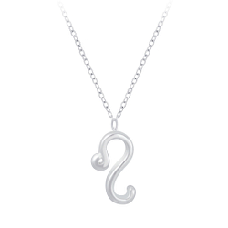 Silver Leo Zodiac Sign Necklace - 7038