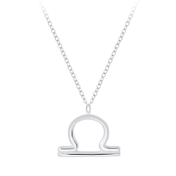 Silver Libra Zodiac Sign Necklace - 7046