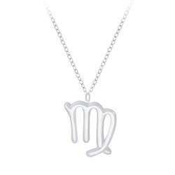 Silver Virgo Zodiac Sign Necklace - 7050