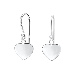 Silver Heart Earrings - 7015