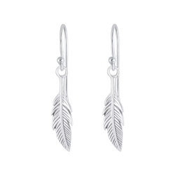 Silver Feather Earrings - 5171