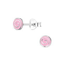 Silver Spiral Stud Earrings - 7175
