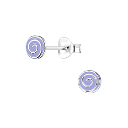 Silver Spiral Stud Earrings - 7177
