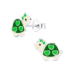 Silver Turtle Stud Earrings - 7250
