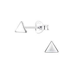 Silver Triangle Stud Earrings - 4787