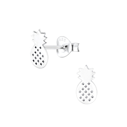Silver Pineapple Stud Earrings - 5023