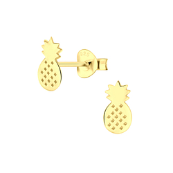 Silver Pineapple Stud Earrings - 4829