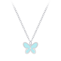 Silver Butterfly Necklace - 7356