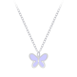 Silver Butterfly Necklace - 7357