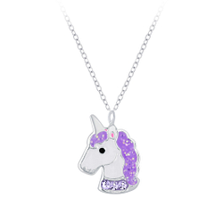 Silver Unicorn Necklace - 7401