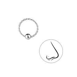 10mm Silver Twisted Continuous Ring - 7316 10mm Silver Twisted Continuous Ring - 7316