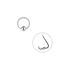 8mm Silver Twisted Continuous Ring - 7315 8mm Silver Twisted Continuous Ring - 7315