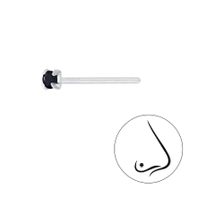 2mm Round Crystal Silver Nose Stud - 7191 2mm Round Crystal Silver Nose Stud - 7191