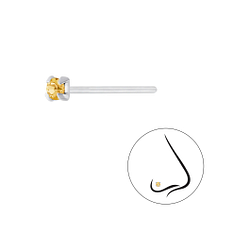2.5mm Round Crystal Silver Nose Stud - 7208