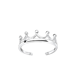 Silver Crown Toe Ring - 8218