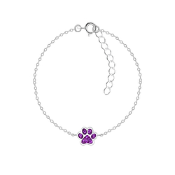 Silver Paw Print Bracelet - 7358