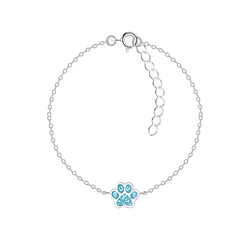 Silver Paw Print Bracelet - 7358