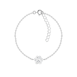 Silver Paw Print Bracelet - 7358