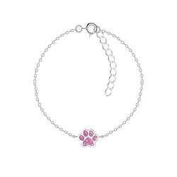 Silver Paw Print Bracelet - 7358 Silver Paw Print Bracelet - 7358