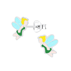 Silver Fairy Stud Earrings - 7527