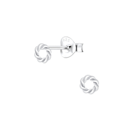 Silver Twisted Circle Stud Earrings - 4918 Silver Twisted Circle Stud Earrings - 4918